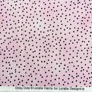 ロラライハリス Dinky Dots ピンクマーブル/ブラック 生地