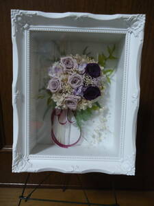 ! work adjustment! preserved flower! frame arrange! rose!..! rose! purple series! ornament * stand both for! glass! final product!