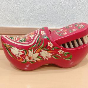 オランダ 民芸品 ハウステンボス 木靴&靴磨きセット 赤靴