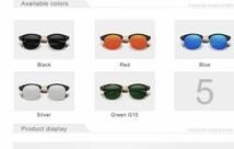 ◎新品◎送料無料◎木製フレーム　ユニセックス サングラス 眼鏡 運転 アウトドア ファッション眼鏡 ドライブ ミラー UV400 全6種 レッド_画像9