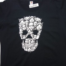 大きいサイズ 新品 レディース Tシャツ プリントTシャツ 3XL 黒色 アルパカで できたスカル FRUIT OF THE LOOM デッドストック #2375_画像3
