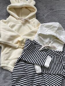 ロンパース ベビー服 子供服 70サイズ 冬服 フード付き