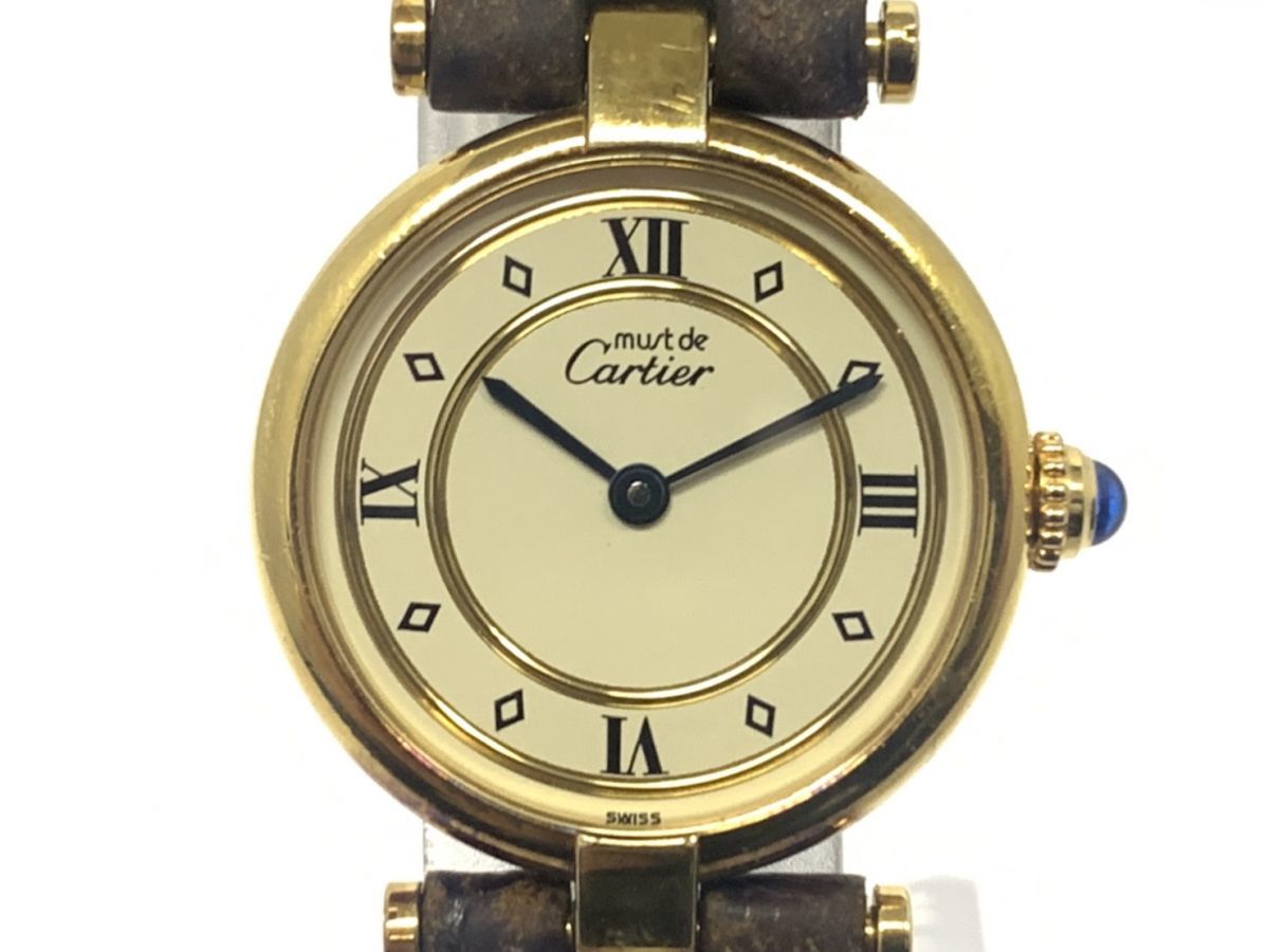 日本に 【Cartier 稼働品 腕時計 ヴァンドーム925 マスト カルティエ ...