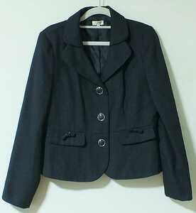  old clothes *PERSODEA* tailored jacket * navy blue 13 long sleeve * ribbon attaching presentation 