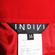 インディヴィ INDIVI スカート ラップ ボックスプリーツ ミモレ 38 赤 レッド 220203AO6A_画像10