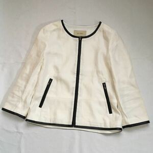 DES PRESte* pre * white × black piping Zip up jacket 1M size 