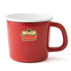 富士ホーロー　Honey Ware ホーロー マグカップ　Solid ソリッド （レッド）　琺瑯　ほうろう　コップ　カップ　食器　
