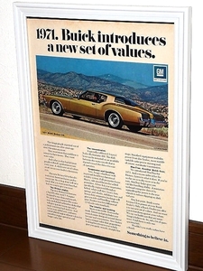 1970年 USA 洋書雑誌広告 額装品 1971 Buick Riviera GS ビュイック リビエラ (A4size) / 検索用 店舗 ガレージ ディスプレイ 看板 サイン