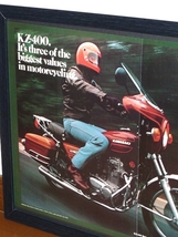 1977年 USA 70s vintage 洋書雑誌広告 額装品 Kawasaki KZ400 カワサキ Z400 (A3size) / 検索用 ガレージ 店舗 看板 ディスプレイ 装飾_画像2