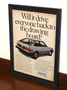 1982年 USA 80s vintage 洋書雑誌広告 額装品 Honda Accord ホンダ アコード (A4size) / 検索用 店舗 ガレージ ディスプレイ 看板 装飾