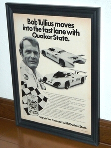 1982年 USA 洋書雑誌広告 額装品 Quaker State (A4) /検索用 Jaguar V12 prototype GTP Bob Tullius XJR5 店舗 ガレージ ディスプレイ 看板