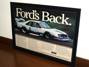 1982年 USA 80s 洋書雑誌広告 額装品 Ford Mustang IMSA Racer フォード マスタング (A3size) / 検索用 ガレージ 店舗 看板 ディスプレイ