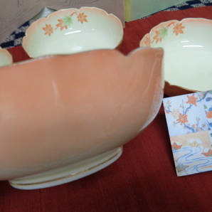 和風陶器 有田焼 彩峰 紅葉柄 小鉢 5客 和食器 未使用品  の画像5