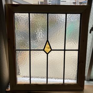 7s-877 アンティークステンドグラス ダイヤ柄/格子柄/上下使い可 1920年代英国製/イギリス製