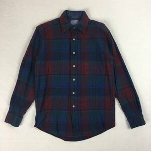 【70s】PENDLETON ペンドルトン 米国製 ウールシャツ Sサイズ ブルー/レッド/グリーン チェック柄 70年代 長袖