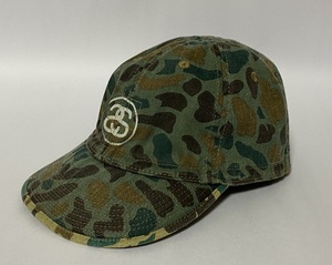  редкий *STUSSY Stussy Chanel Logo камуфляж камуфляж Army колпак Baseball колпак S/M двусторонний Vintage милитари 