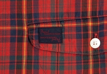 パパスPapas コットンフラップポケットチェック半袖シャツ 赤緑L 【メンズ】_画像8