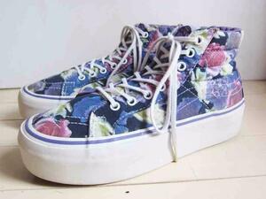 VANS バンズ　厚底スニーカー　US6.5花柄