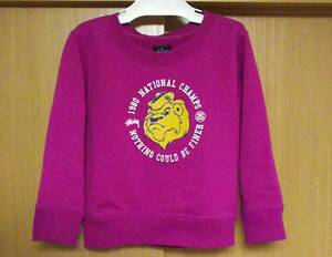 STUSSY長袖トレーナーKIDS紫スウェット赤S/3Tキッズ80cm90cm100cmパープルpurpleステューシーlion幼児ベビーbabyライオン赤ちゃん子供sweat