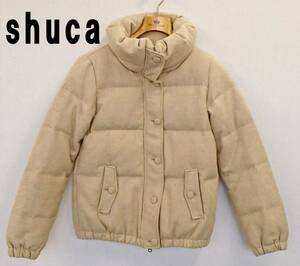 ★shuca*Ｍサイズ*美品*ダウンジャケット*ジャンパー*アウター*シュカ*ベージュ*レディース　＃3174