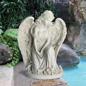 静かな表情の祈りの天使 ガーデン彫刻 彫像/ 庭園 芝生 エントランス 園芸 コレクション（輸入品）