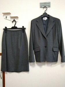 TWO:C スーツ　ジャケット　スカートセットアップ　 ダークグレー　