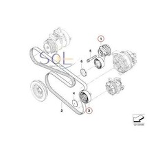 BMW E60 E61 E63 E64 E90 E91 E92 機械式 ベルトテンショナー + テンションプーリー 2点セット 323i 325i 525i 530i 630i 11287530314_画像2