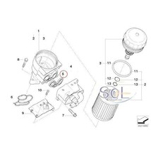 BMW E46 E90 E91 E82 E87 E88 E84 X1 エンジンオイルフィルターハウジング パッキン ガスケット 318i 320i 116i 118i 120i 18i 11427508970_画像2