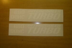 **660 DOHC INTERCOOLER TURBO cutting letter sticker stencil type white 2 pieces set Jimny JA22~JB64 and so on!**