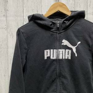 PUMA プーマ ジップアップ パーカー L ウィメンズ レディース 黒系 ロングスリーブ プリント スポーツ T169