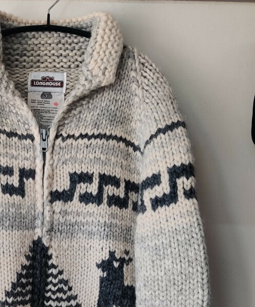 ☆LONGHOUSE☆ カウチン ニット セーター カナダ製 これからの季節にオススメ! vintage