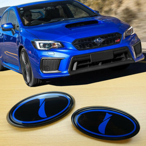 スバル WRX STI WRX S4 レヴォーグ 2014-2017前期 フロント リア エンブレム セット ブルー i エンブレム