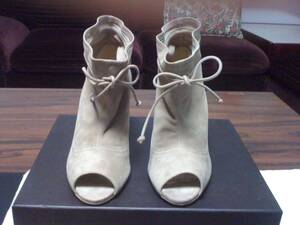 PELLICOn задний кожа открытый tu Wedge подошва b- солнечный ( ботинки сандалии ) 70mm EU351/2 Made In Italy не использовался товар 