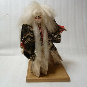 ◆ 歌舞伎人形◆ 鏡獅子 高さ40cm◆ 中お利枝 制作◆ 詳細不明◆ 連獅子◆ 布人形 日本人形◆
