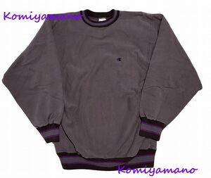 90s ビンテージ Champion 紫目 チャンピオン リバースウィーブ REVERSE WEAVE スウェット ストライプリブ トレーナー