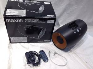★4967★maxell　マクセル　 アクティブスピーカー　MXSP-D240.BK　円筒バスレフユニット搭載　iPod対応　