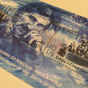 【送料無料】2006年 ニコラテスラ 生誕150周年記念切手シート ポスト tesla テスラタワー テスラコイル 交流 フリーエネルギー