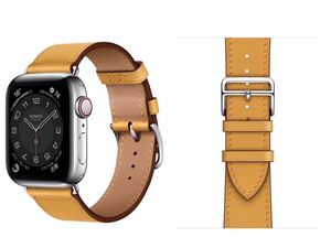 Apple Watch アップルウォッチ バンド　革ベルト　レザーベルトレザーストラップ 38/40/41mm シリーズ234567SE対応 黄色