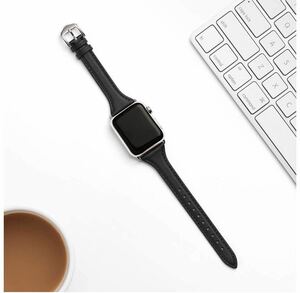 Apple Watch Apple Watch Band Кожаная ремня кожаная ремень Ladies Slim Type 42/44/45/49 мм серия 2345678SE совместимый с черным черным