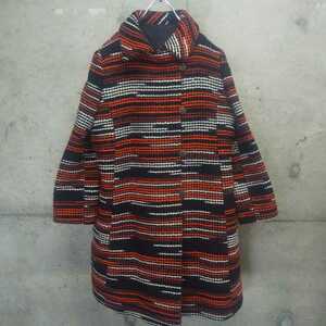  Showa Retro coat tsi-do knitting long coat jacket 70s vintage Vintage Vintage used old clothes 