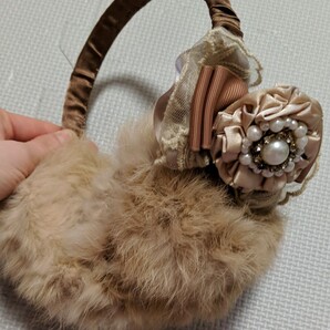 耳あて イヤマフラー もふもふ ふわふわ ブラウン ベージュ