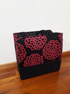保冷エコバッグ(ダリア柄ピンク)
