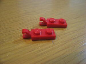 ☆レゴ-LEGO★63868★プレート[赤]1x2(端に水平クリップ)★２個★新品