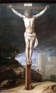 Art hand Auction 油絵 Philippe de Champaigne_十字架のキリスト MA2923, 絵画, 油彩, 人物画