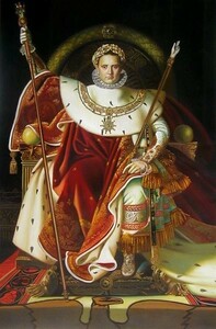 油絵 アングルの名作_皇帝の座につくナポレオン1世 ma251