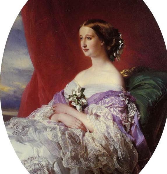 油絵 ヴィンターハルターの名作_フランス皇后ウジェニー MA1101, 絵画, 油彩, 人物画