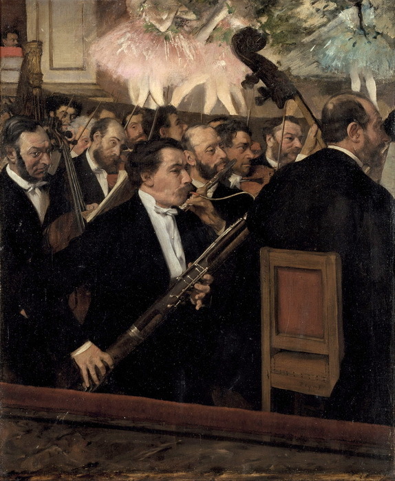 Ölgemälde-Meisterwerk von Edgar Degas_Orchester in der Oper ma3191, Malerei, Ölgemälde, Porträts