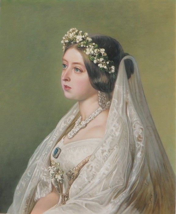 油絵 ヴィンターハルターの名作_ヴィクトリア女王 MA3015, 絵画, 油彩, 人物画