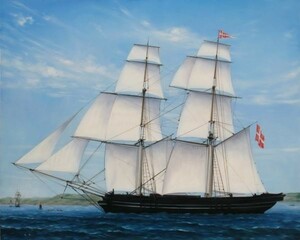Art hand Auction Ölgemälde Segelschiff MA2853, Malerei, Ölgemälde, Natur, Landschaftsmalerei
