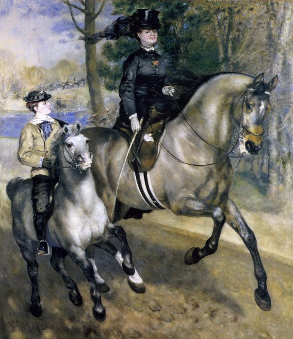 Peinture à l'huile Chef-d'œuvre de Renoir_Matin à cheval dans le Bois de Boulogne MA3176, peinture, peinture à l'huile, portrait